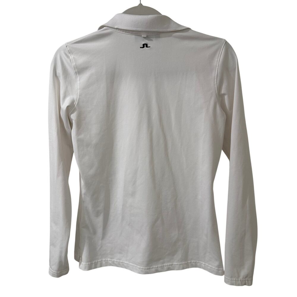 J.Lindeberg Tour Tech Long Sleeve Golf Polo Shirt White Size S Bridge Logo EUC - Picture 13 of 13